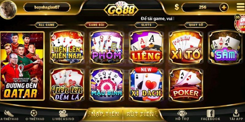 Trải nghiệm đặt cược game bài đổi thưởng kinh điển tại nhà cái Go88 Trải nghiệm đặt cược game bài đổi thưởng kinh điển tại nhà cái Go88