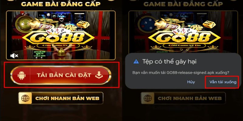 Chọn tiếp tục tải qua link tải trang web Chọn tiếp tục tải qua link tải trang web
